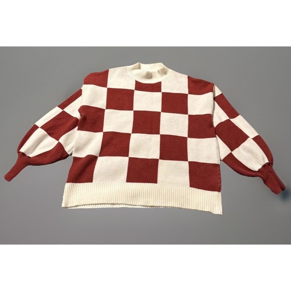 Zesica Women's Checkerboard Sweater Y2K Preppy Vintage Streetwear Grunge Retro
